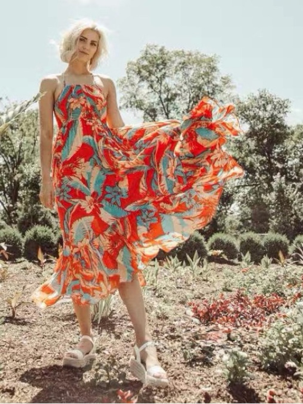 Free People Heat Wave Printed Maxi Dress